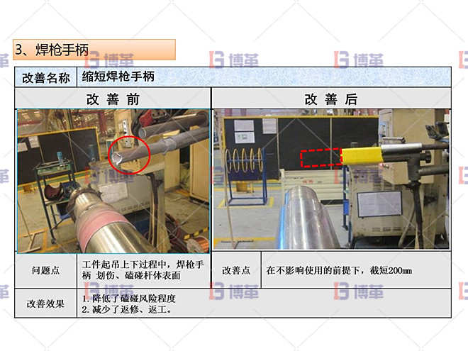 改善實(shí)施 縮短焊槍手柄